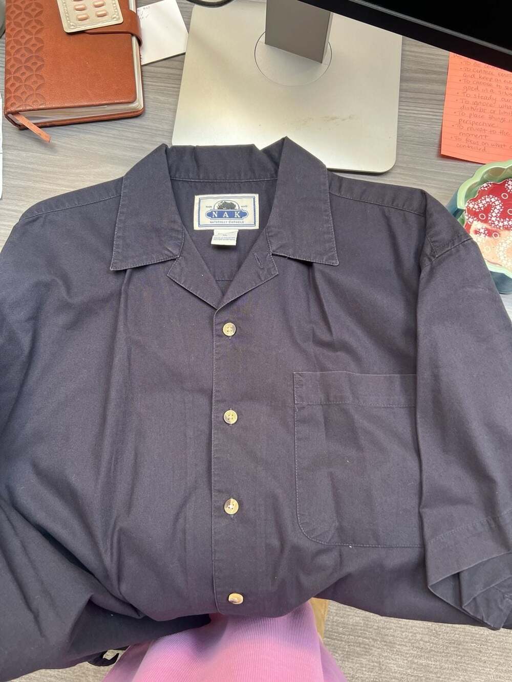 NAK Naturally Durable Men's Short Sleeve Camp Collar Button Up Shirt